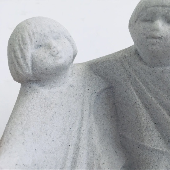 Vintage Marbell Stone Art Sculpture Belgium 2 People (5x3x4.5) MCM - Picture 6 of 7